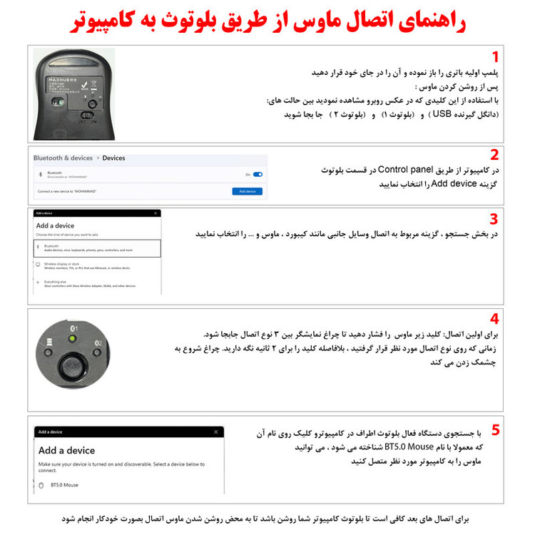 محصول نمونه تستی ماوس بیسیم مکس هاب مدل CM100W