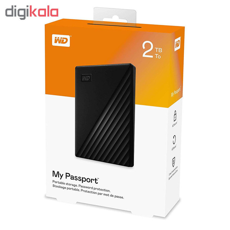 محصول نمونه تستی هارد اکسترنال وسترن دیجیتال مدل My Passport ظرفیت 2 ترابایت با استاندارد ارتباطی USB 3.1 Gen1